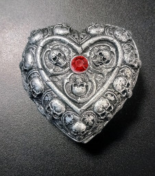 Krabička na cetky - šperkovnice SKULL HEART