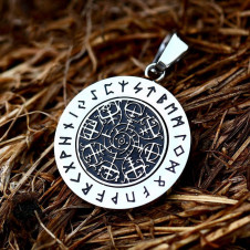 Přívěsek chirurgická ocel VIKING Vegvisir Runes rotating