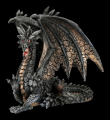 Soška drak Black dragon with copper scales  