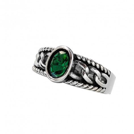 Prsten chirurgická ocel Green Chain  