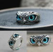 OCELOVÝ PRSTEN SOVA Blue eyes  