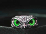 OCELOVÝ PRSTEN SOVA Green eyes  