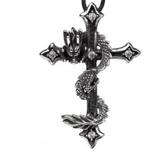 Přívěsek chirurgická ocel Drak Dragon Cross