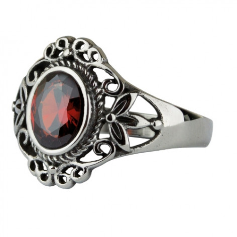 Prsten chirurgická ocel Red Victorian Goth  
