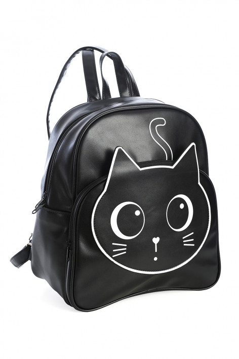 Batoh s kočkou Black HARU  