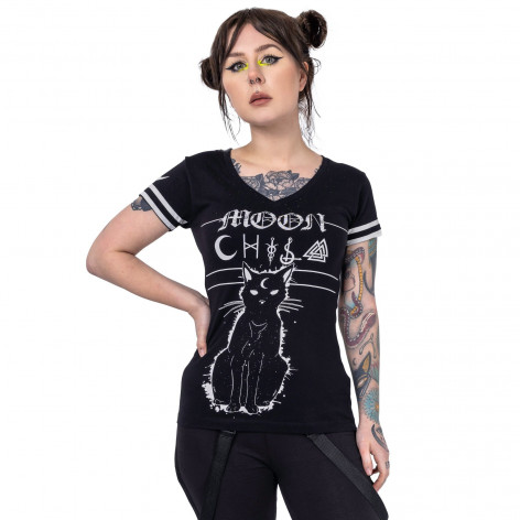 Dámské tričko MOON KITTY VARSITY  