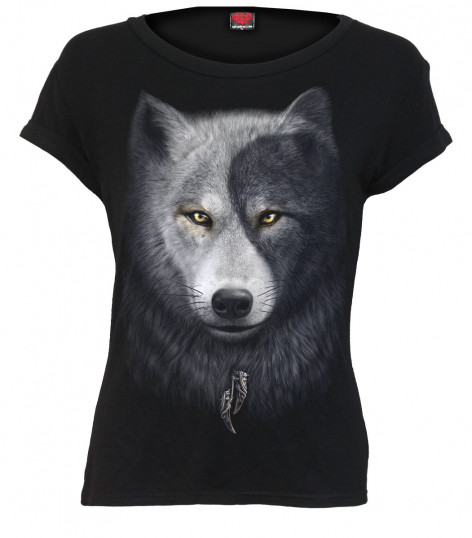 DÁMSKÉ TRIČKO Tričko Spiral Tvář vlka WOLF CHI TR393372  