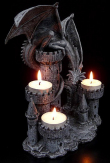 Svícen s drakem Black dragon Tea light holder  