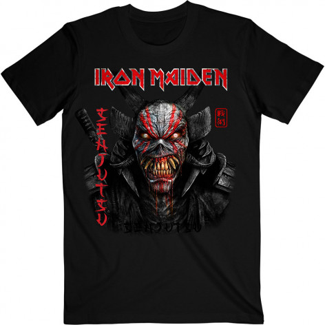 Pánské tričko Iron Maiden - Senjutsu Black Cover Vertical Logo  