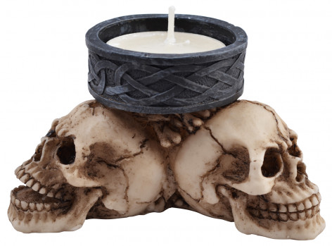 Svícen s lebkami Tripple skull  