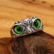 OCELOVÝ PRSTEN SOVA Green eyes  