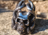 OCELOVÝ PRSTEN LEBKA Snake Wrapped Horn Skull OCELOVÝ PRSTEN LEBKA Snake Wrapped Horn Skull