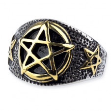 Prsten chirurgická ocel PENTAGRAM BRONZE ECHT-SR1601B