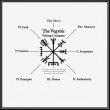 OCELOVÝ PRSTEN VIKING VEGVISIR AND RUNES - SILVER  