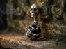 Přívěsek chirurgická ocel lebka - Skull ball hand BLACK  