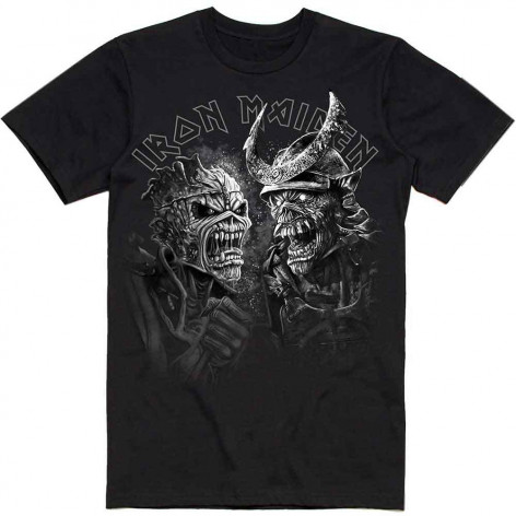 Metalové tričko Iron Maiden - Senjutsu Large Grayscale Heads - Black - ROCK OFF IMTEE152MB  