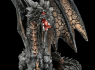 Soška drak Black dragon with copper scales  