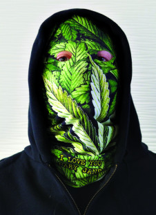 Multifunkční šátek/rouška nákrčník na motorku GANJA MARIHUANA