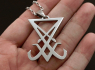 Přívěsek s řetízkem chirurgická ocel Seal of Lucifer Nephilim Satan  