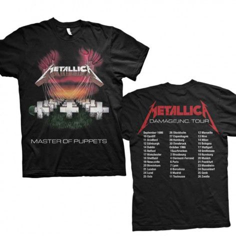 Metalové tričko Metallica - Master of Puppets European Tour '86  