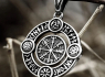 Přívěsek chirurgická ocel Vegvisir Viking Runes Rotatable   