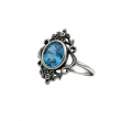Prsten chirurgická ocel Blue Topaz Flowers  