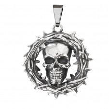 Přívěsek s lebkou chirurgická ocel Skull with thornes