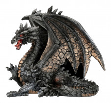 Soška drak Black dragon with copper scales