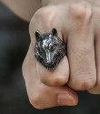 OCELOVÝ PRSTEN Wild Wolf Viking Ring  