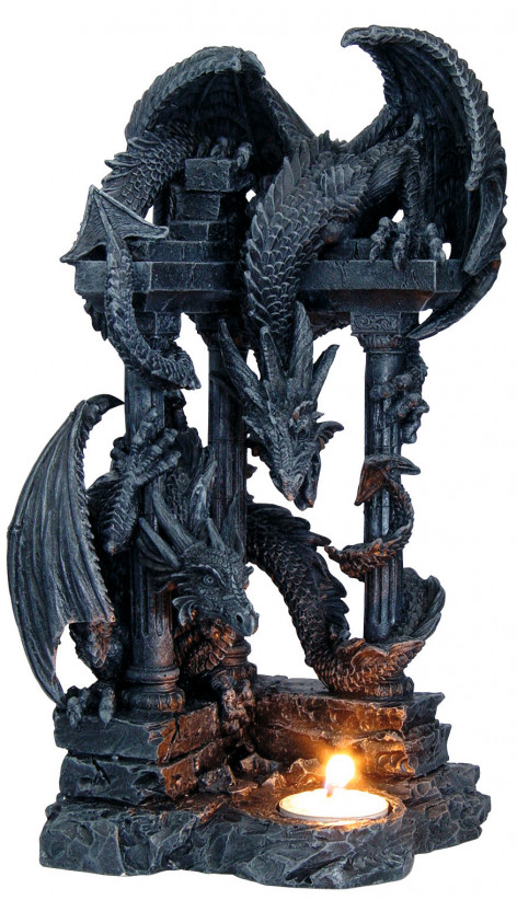 Svícen Draci Two dragons tealight holder  