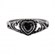Prsten chirurgická ocel Black Heart  