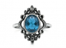 Prsten chirurgická ocel Blue Topaz Flowers  