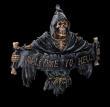 Dekorativní plastikaa na zeď Welcome to hell  
