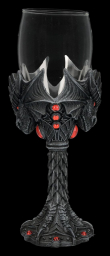Kalich pohár Drak Dragon glass, black with red stones  