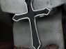 OCELOVÝ PRSTEN SABBATH BLACK CROSS  