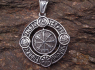 Přívěsek chirurgická ocel Vegvisir Viking Runes Rotatable   