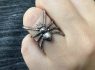 OCELOVÝ PRSTEN PAVOUK VINTAGE SPIDER  