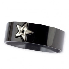 Prsten chirurgická ocel BLACK PENTAGRAM ECHT-SR1100