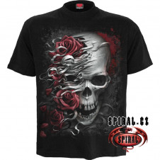 Tričko Spiral Lebka a růže SKULLS N ROSES