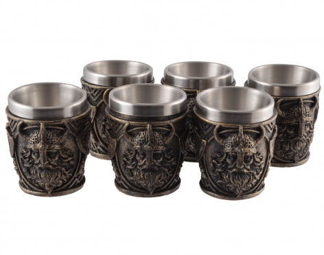 Sada skleniček / panáků Viking Head - 4 kusy  