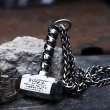 Ocelový přívěsek s řetízkem VIKING Thor's Hammer Valknut  