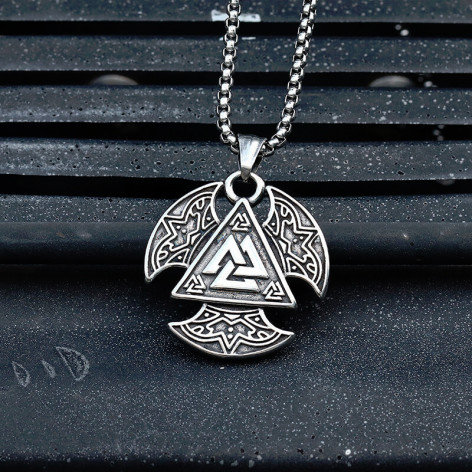 Přívěsek chirurgická ocel VIKING Sun Moon Valknut  