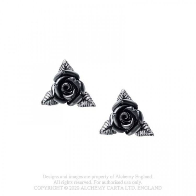 Alchemy Gothic Devil Heart, Set Di Orecchini A Cuore Con Diavoletto, Donna, In Peltro, Stile Rock - 3