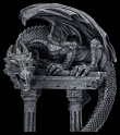 Svícen s drakem Black dragon  