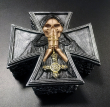 Krabička na cetky - šperkovnice IRON CROSS SKULL  