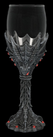 Kalich pohár Drak Dragon glass, black with red stones  
