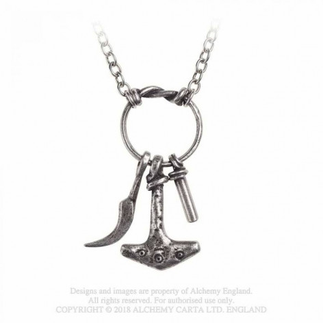 Přívěsek Alchemy Gothic - VIKING Tor's Magiska Amulet - Force, Food & Fire  