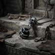 Přívěsek chirurgická ocel lebka - Skull ball hand BLACK  