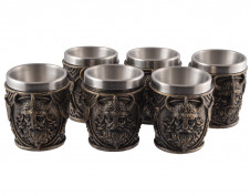 Sada skleniček / panáků Viking Head - 4 kusy