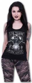 Dámské motorkářské tričko Spiral Kočka NINE LIVES TR501317  